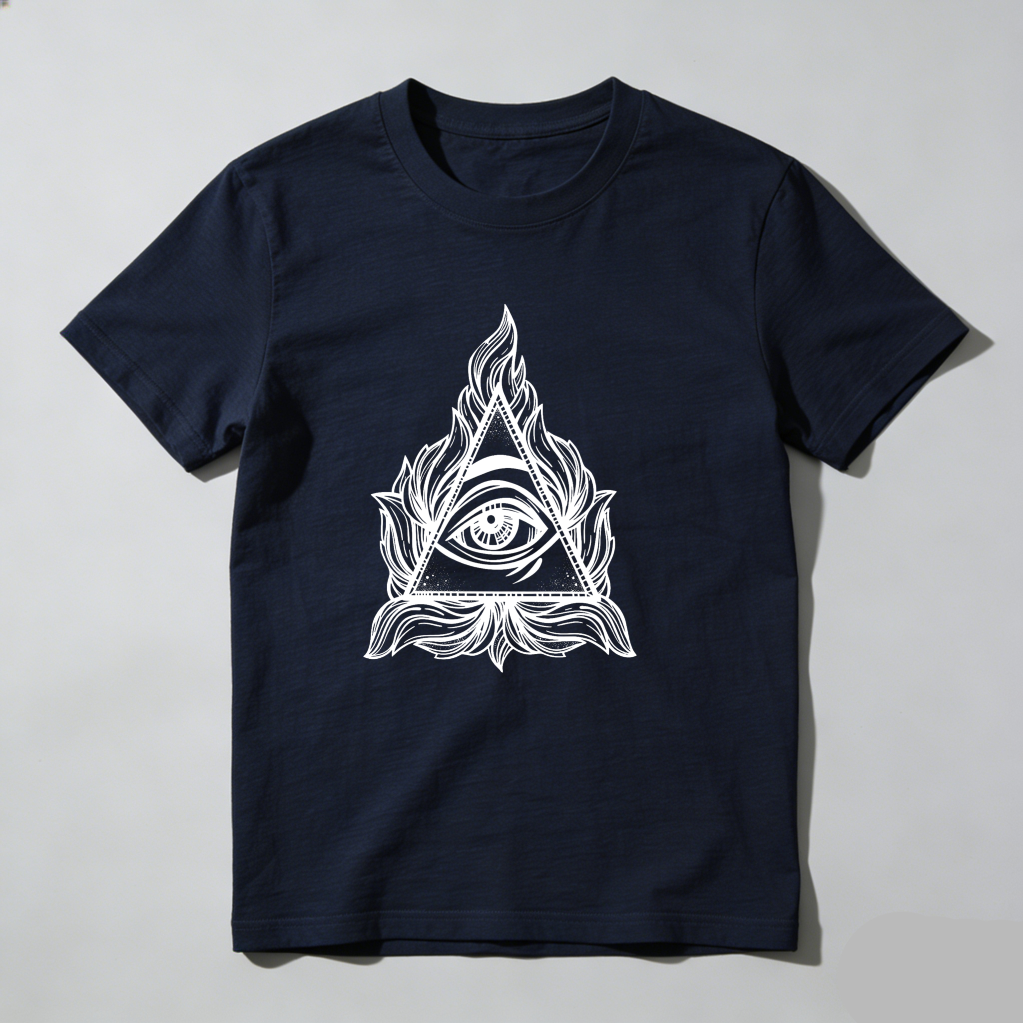 Dorawear™Eye Within Triangle Flames Pattern  T Shirt