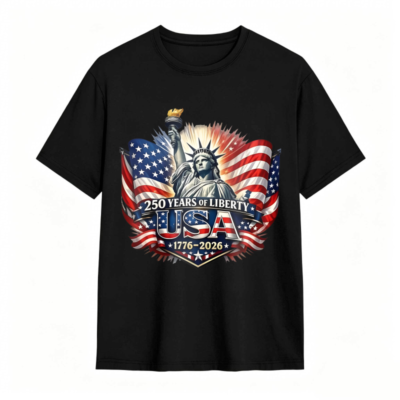 Statue Of Liberty American Flag 250 Years Of Liberty Usa 1776 2026 T-shirt