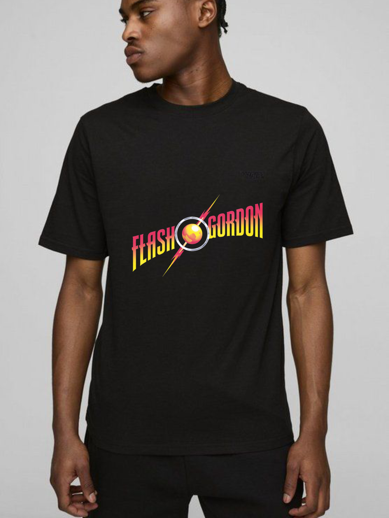 Dorawear™ Flash Gordon Logo Design Pure Cotton Short Sleeve T Shirt-Dorawear