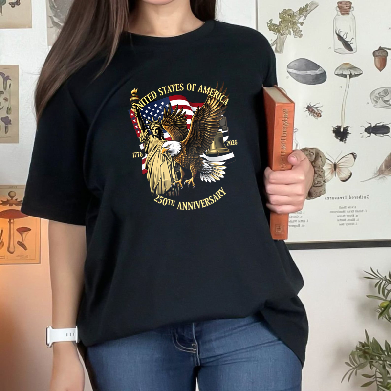 United States Of America 250th Anniversary Eagle And Flag Design Unisex Classic T-shirt