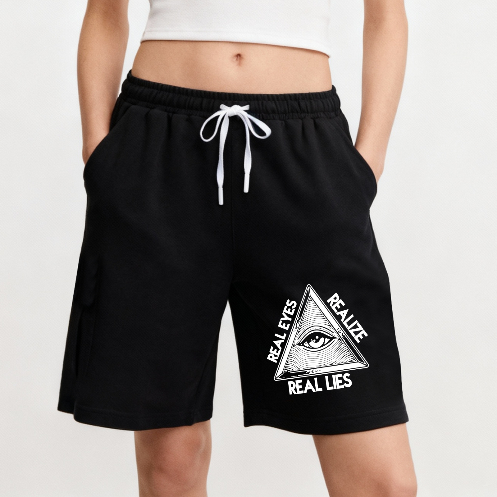 Dorawear™ All Seeing Eye Real Eyes Realize Real Lies Shorts-Dorawear