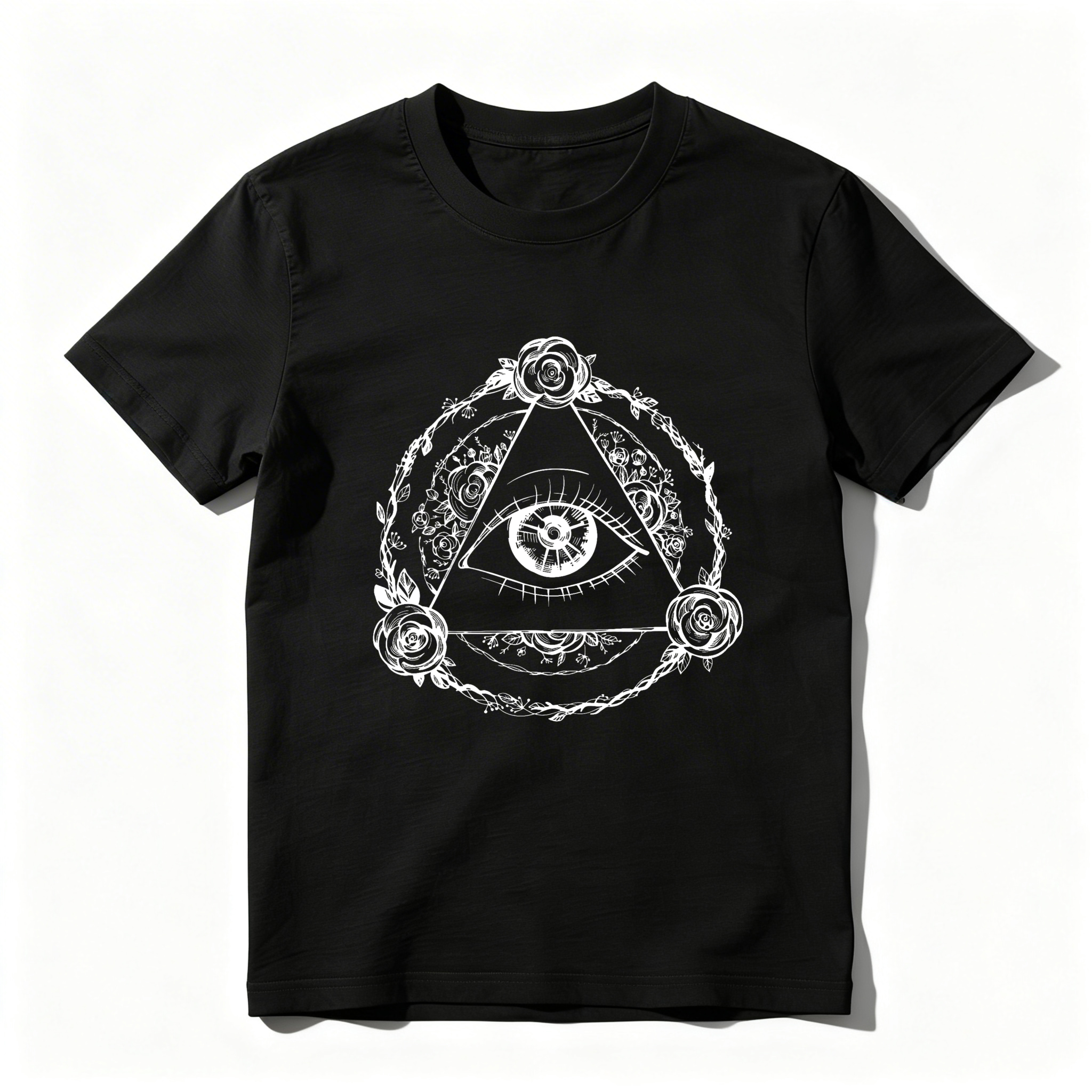 Dorawear™ All Seeing Eye With Roses And Chains T Shirt