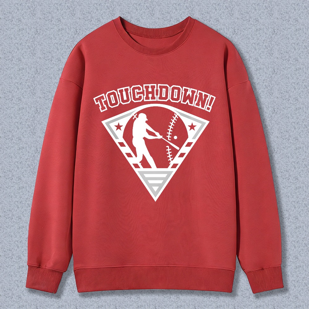 Dorawear™ Baseball Player With Bat And Ball In Diamond Design Touchdown Unisex Classic Sweatshirt