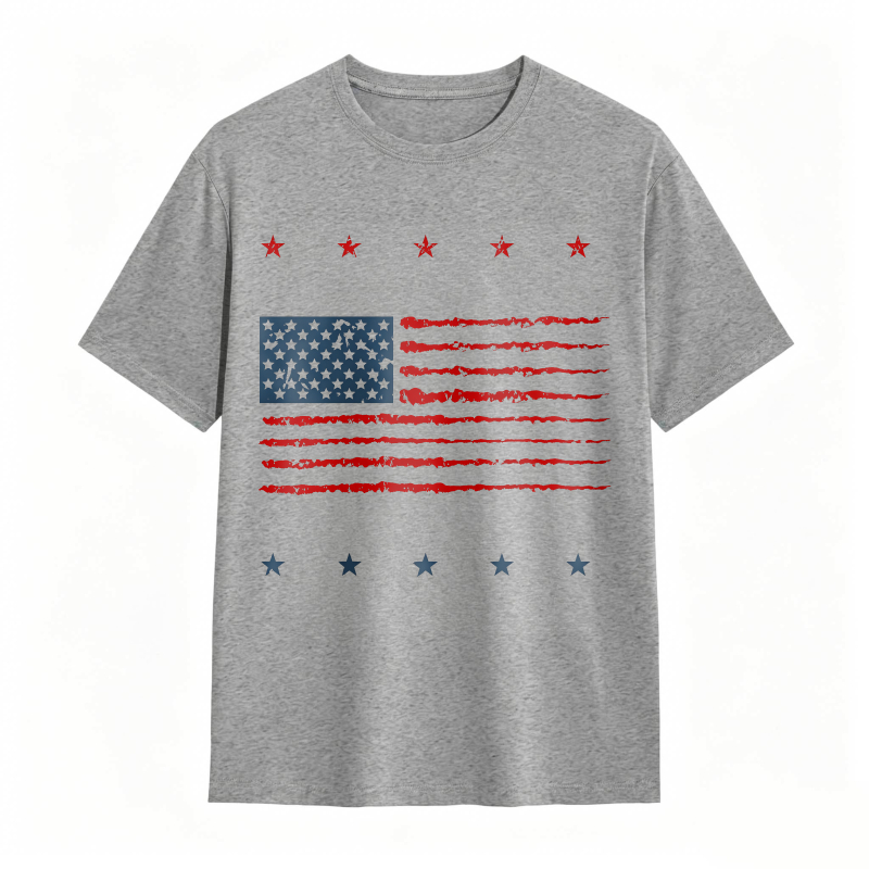 Dorawear™American Flag Design With Stars And Stripes T-shirt