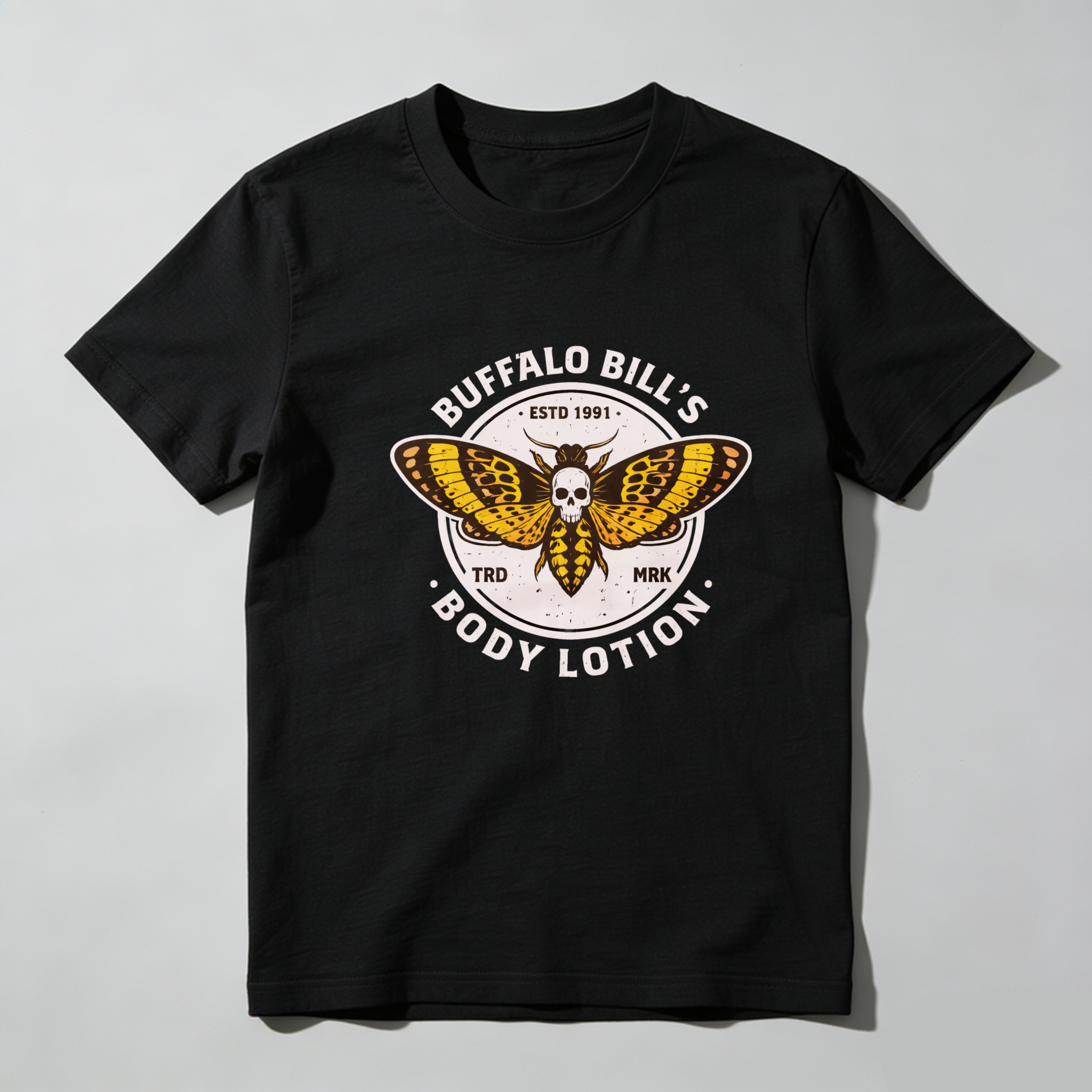 Dorawear™ Buffalo Bills Body Lotion Moth Skull Pure Cotton Short Sleeve T Shirt-Dorawear