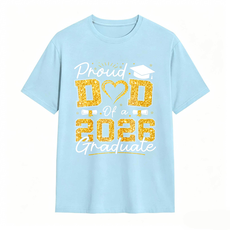 Dorawear™ Proud Dad Of A 2026 Graduate Graduation Cap Heart And Bow Tie Design Unisex Classic T-shirt