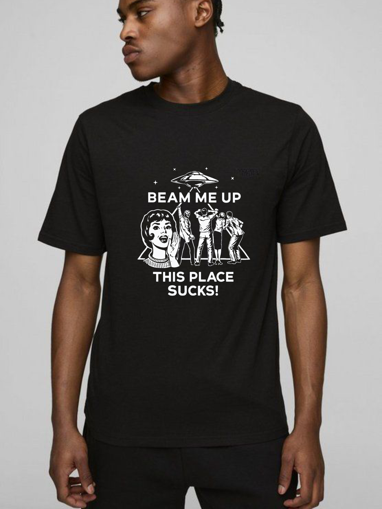 Dorawear™ Beam Me Up This Place Sucks Pure Cotton Short Sleeve T Shirt-Dorawear