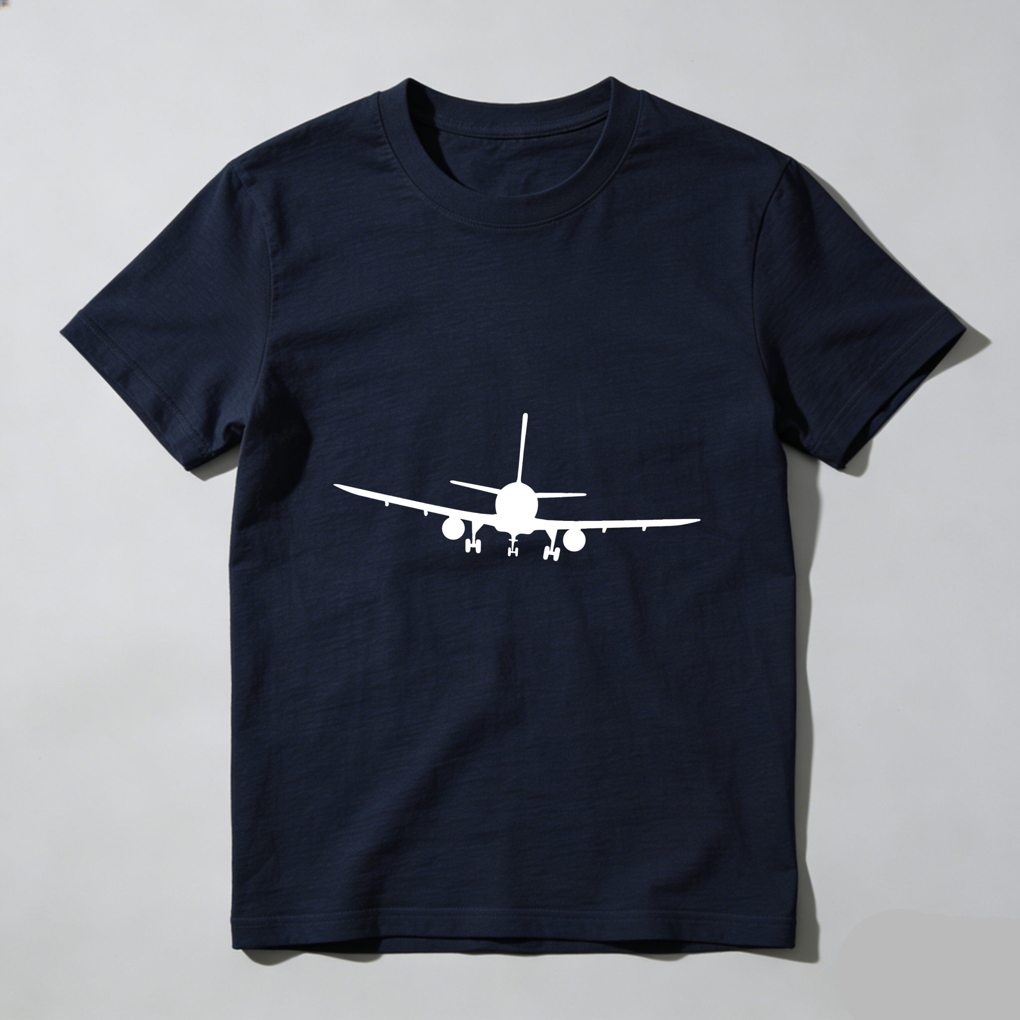 Dorawear™  White Airplane Front View Print T Shirt