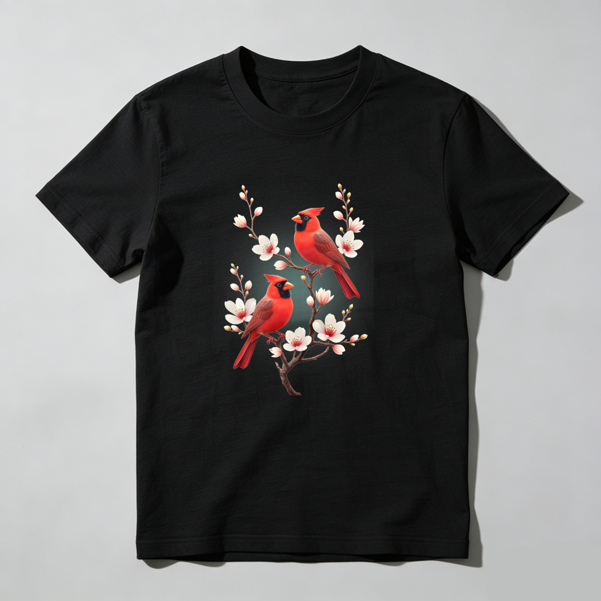 Dorawear™  Red Birds On Blossom Branch T Shirt