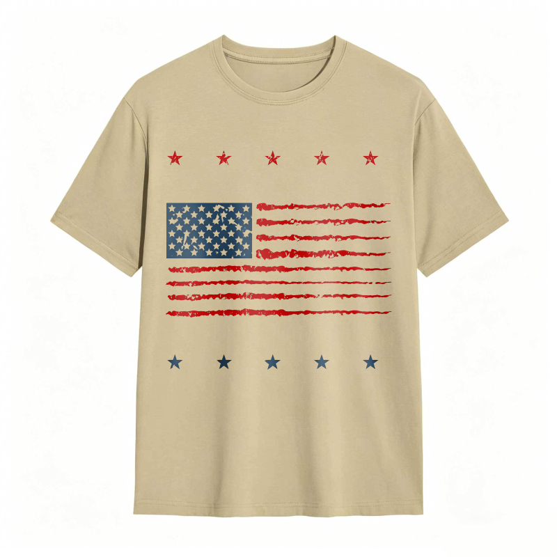 Dorawear™American Flag Design With Stars And Stripes T-shirt