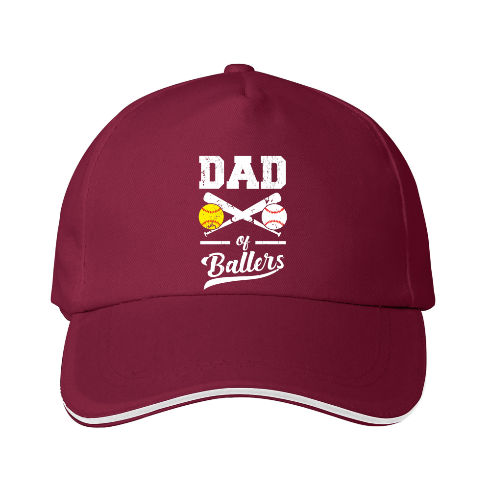 Dorawear™ Baseball Cap Dad Of Ballers With Crossed Bats And Balls Design For Sports Fans