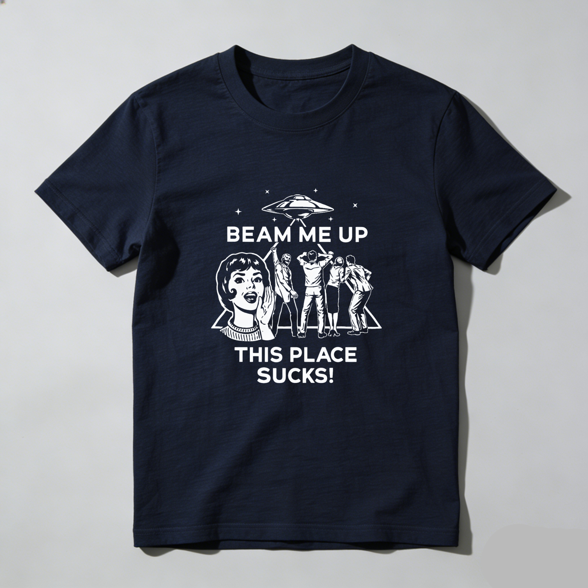 Dorawear™ Beam Me Up This Place Sucks Pure Cotton Short Sleeve T Shirt-Dorawear