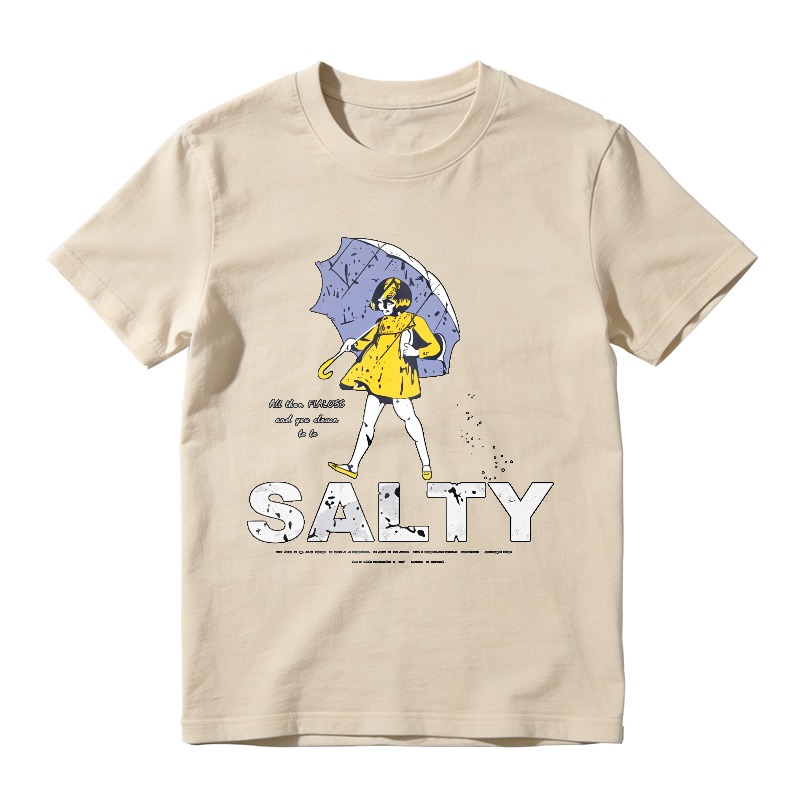 Salty Girl With Umbrella And Yellow Dress Unisex Classic T-shirt