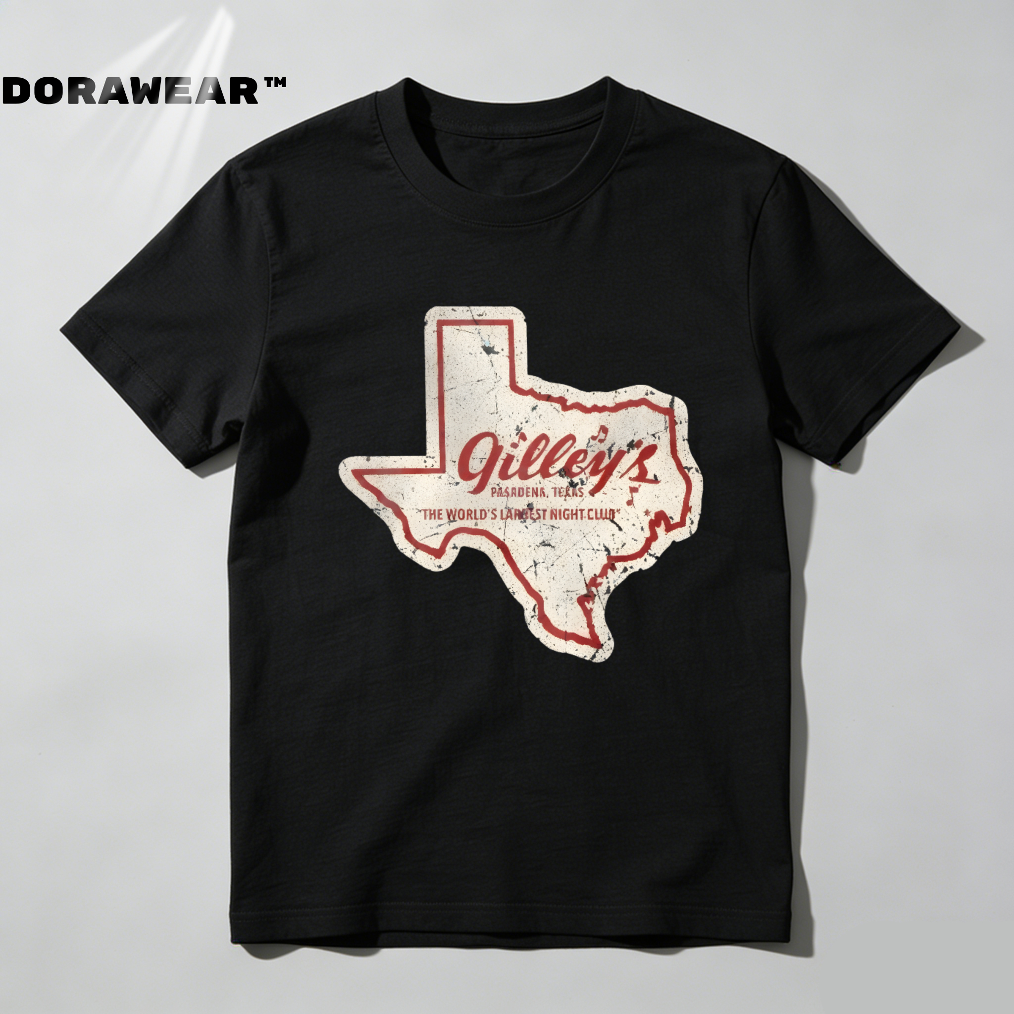 Dorawear™  Texas State Outline With Gilley's Text T Shirt