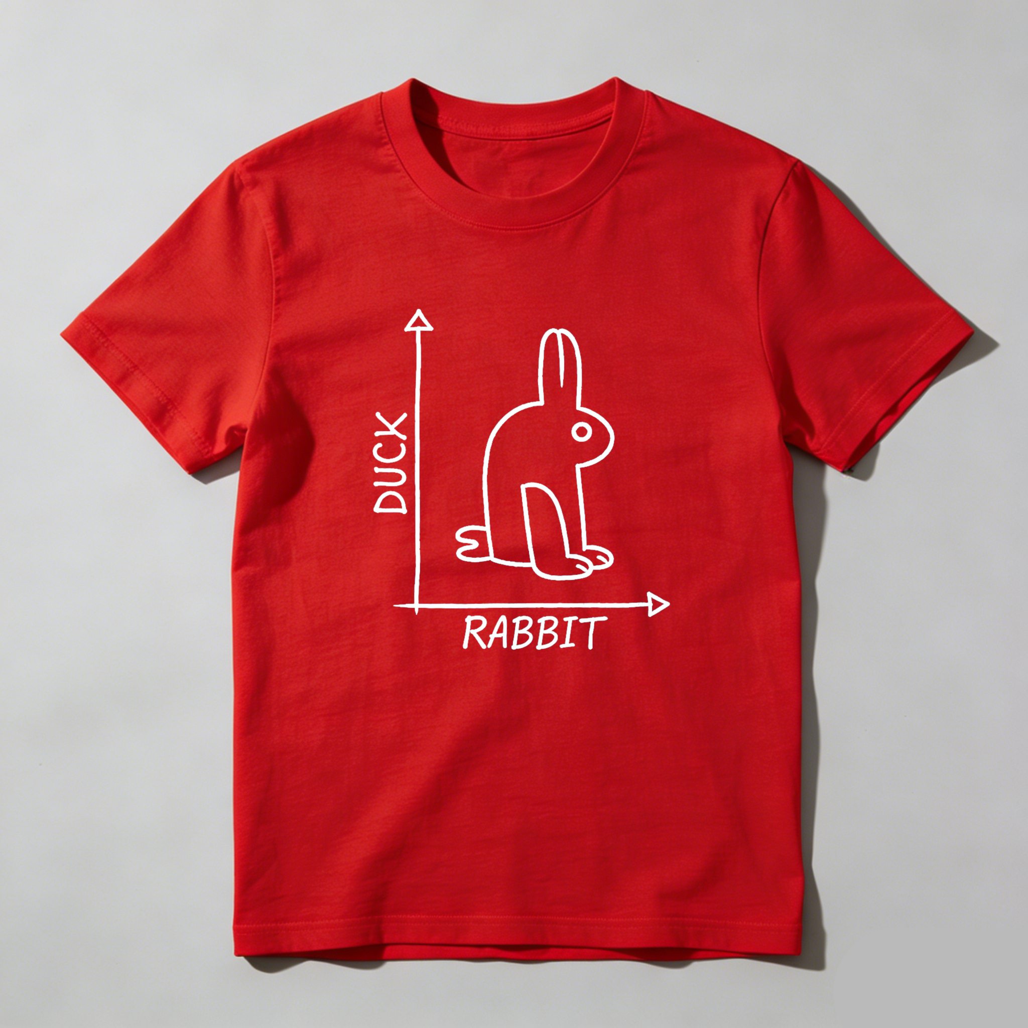 Dorawear™ Duck Rabbit Optical Illusion Pure Cotton Short Sleeve T-Shirt-Dorawear