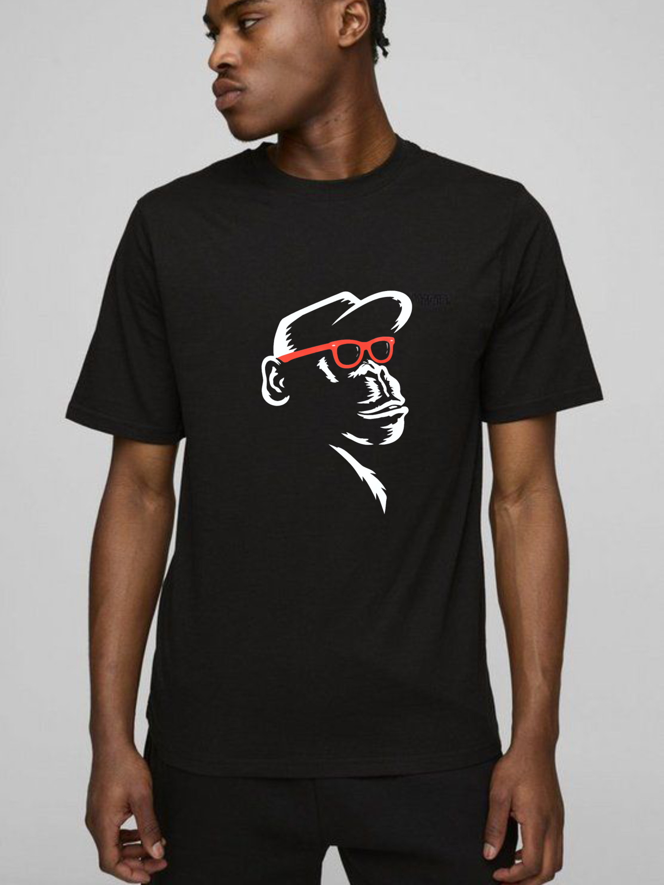 Dorawear Monkey With Red Glasses Pure Cotton Short Sleeve T Shirt