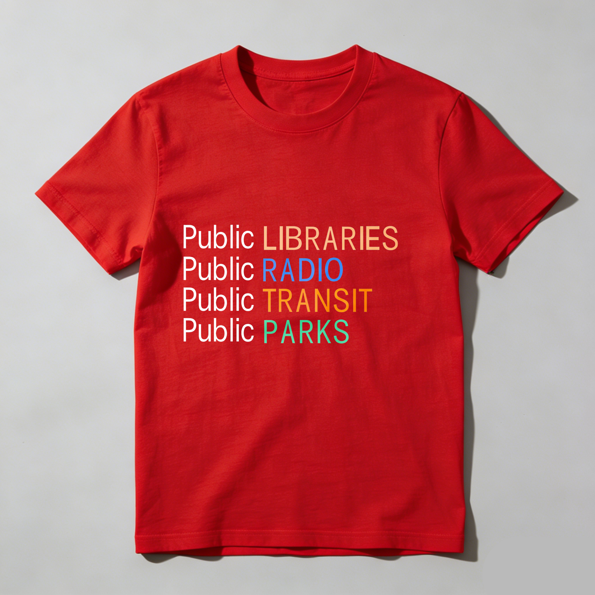 Dorawear™ Public Libraries Public Radio Public Transit Public Parks T Shirt