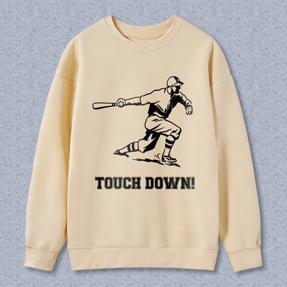 Dorawear™ Baseball Player Swinging Bat Touch Down Unisex Classic Sweatshirt