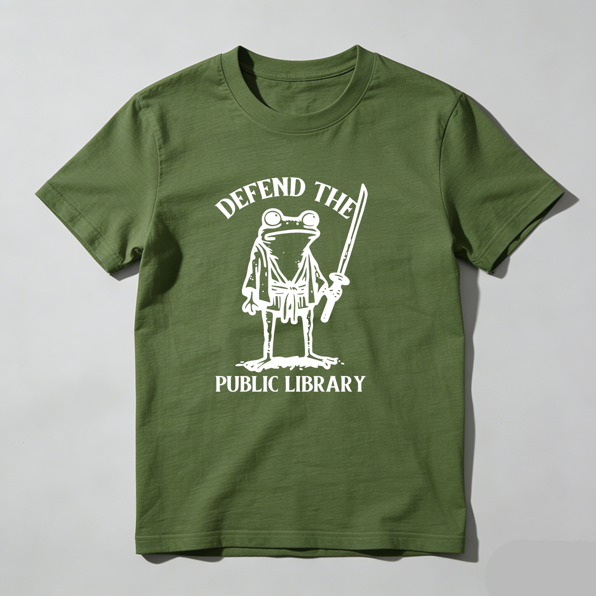 Dorawear™ Defend The Public Library Frog Samurai T Shirt