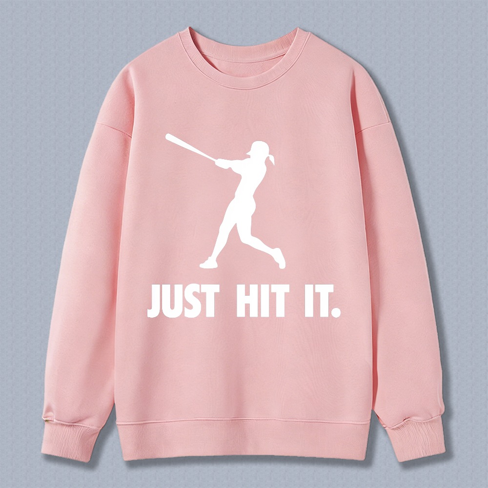 Dorawear™ Baseball Player Silhouette Just Hit It Unisex Classic Sweatshirt