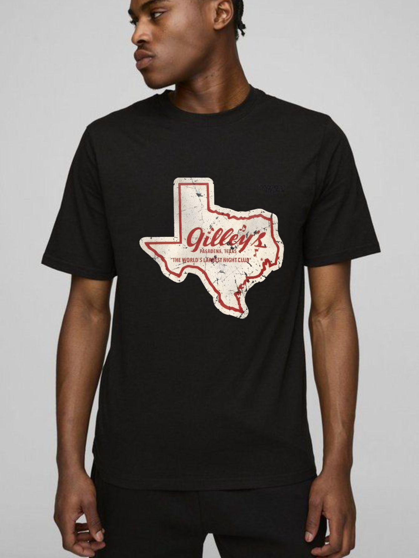 Dorawear™  Texas State Outline With Gilley's Text T Shirt