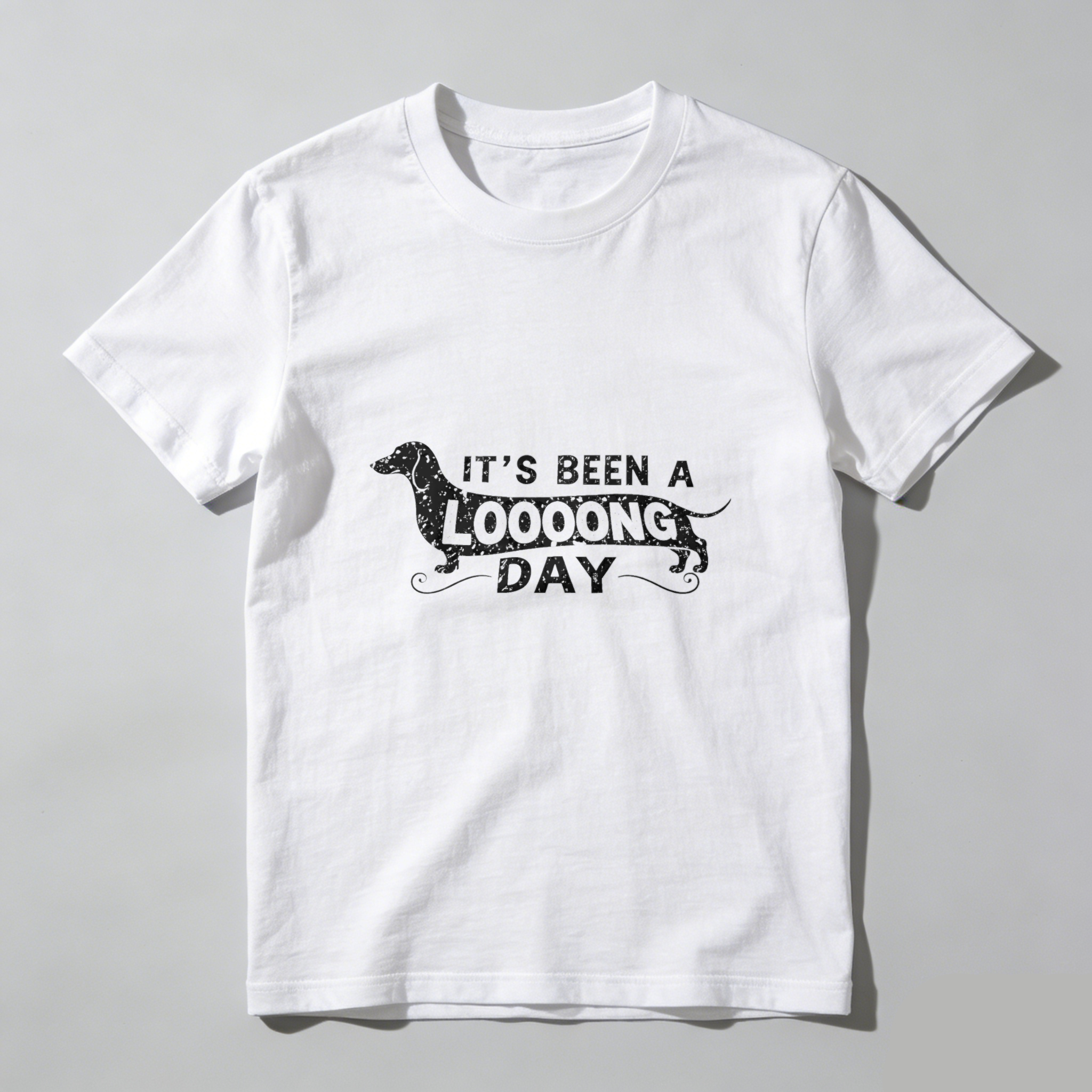 Dorawear™ Its Been A Looong Day Dachshund Pure Cotton Short Sleeve T Shirt-Dorawear