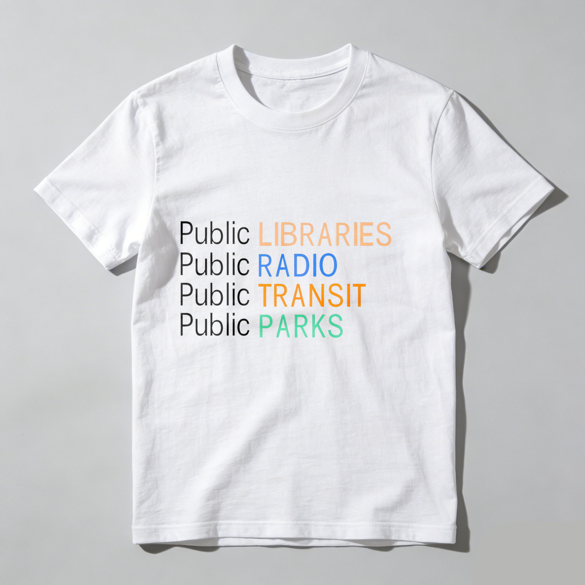 Dorawear™ Public Libraries Public Radio Public Transit Public Parks T Shirt