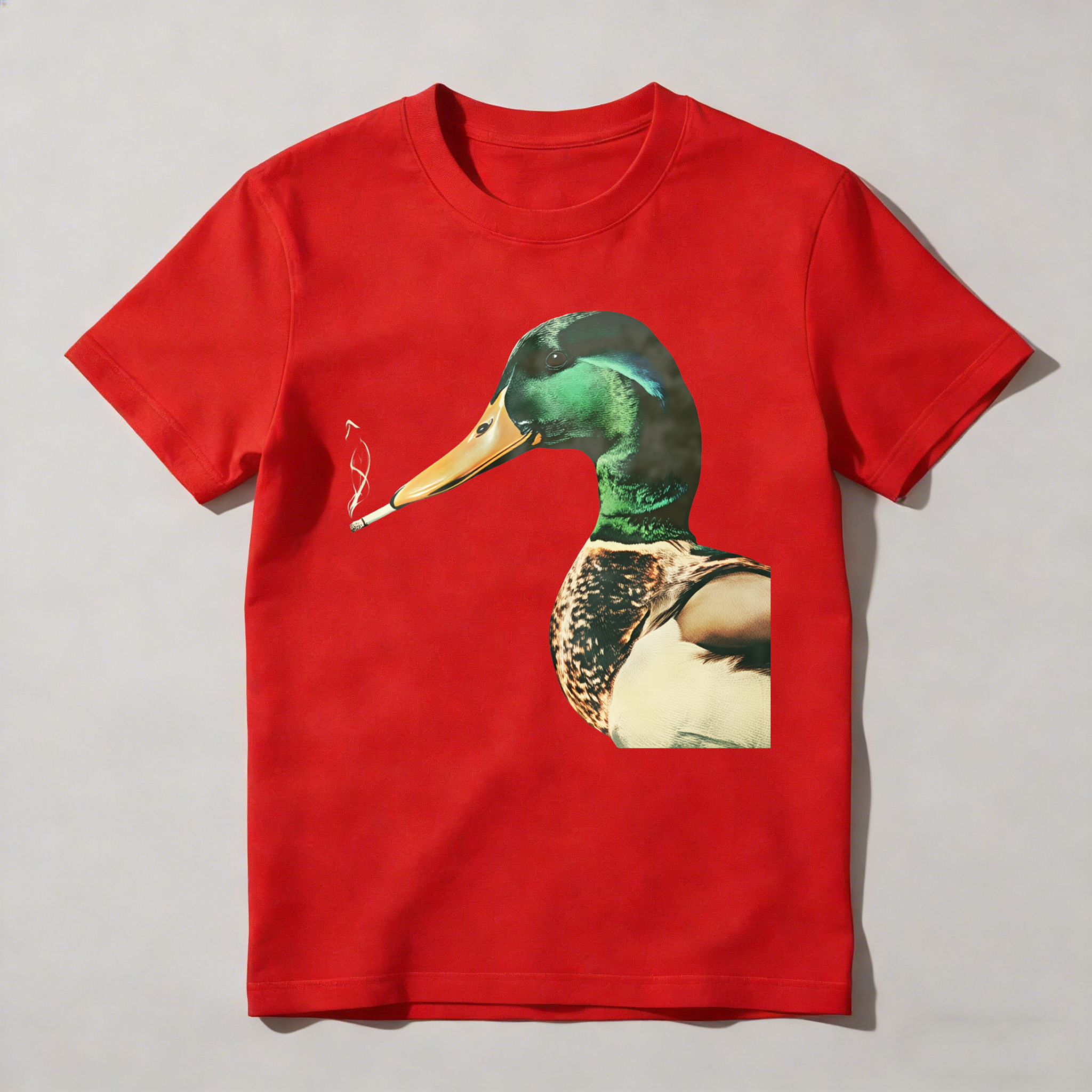Dorawear™ Duck Smoking Cigarette Realistic Print T Shirt