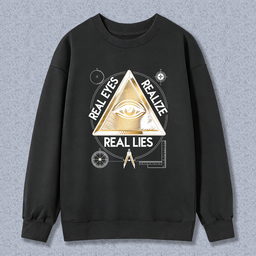 Dorawear™ All Seeing Eye Pyramid Real Eyes Realize Real Lies Symbol Unisex Classic Sweatshirt