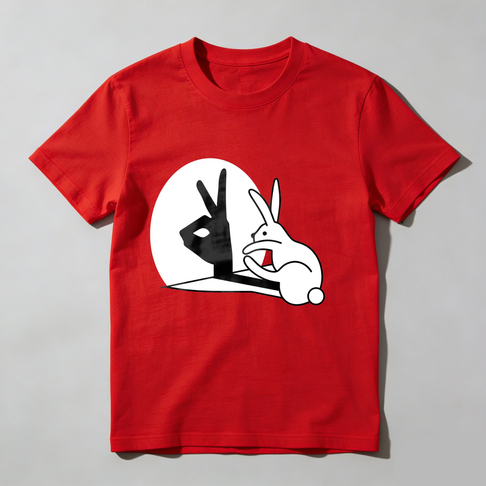 Dorawear™ Rabbit Making Peace Sign In Moon T Shirt