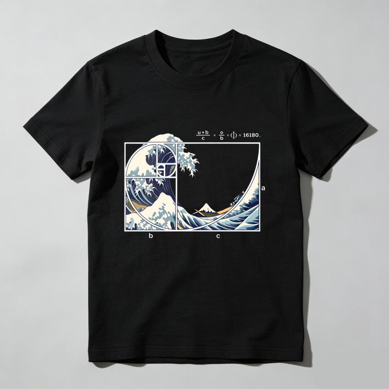 Dorawear™ Wave Fibonacci Golden Ratio Art T Shirt