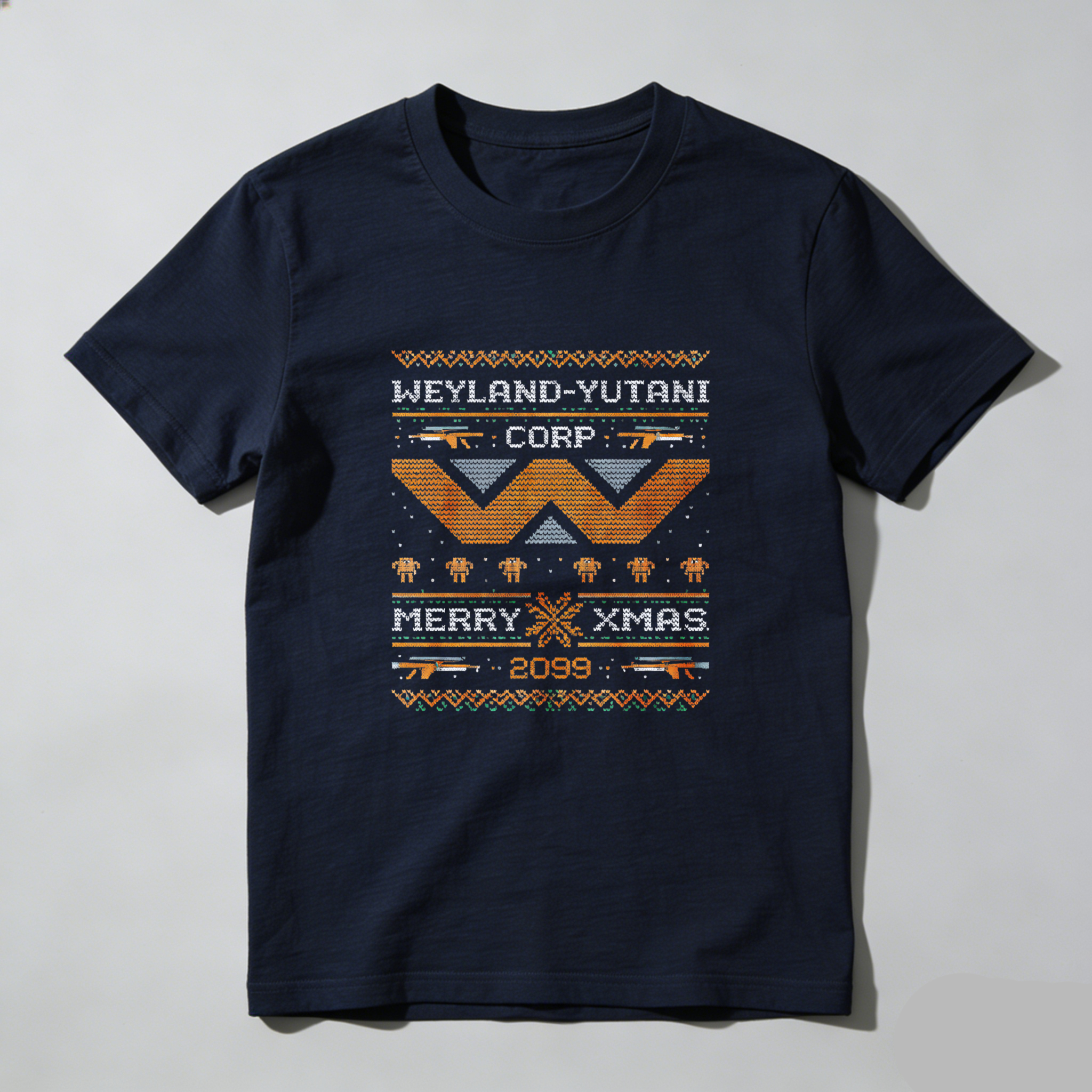 Dorawear™ Weyland Yutani Corp Merry Xmas 2099 Pure Cotton Short Sleeve T Shirt-Dorawear