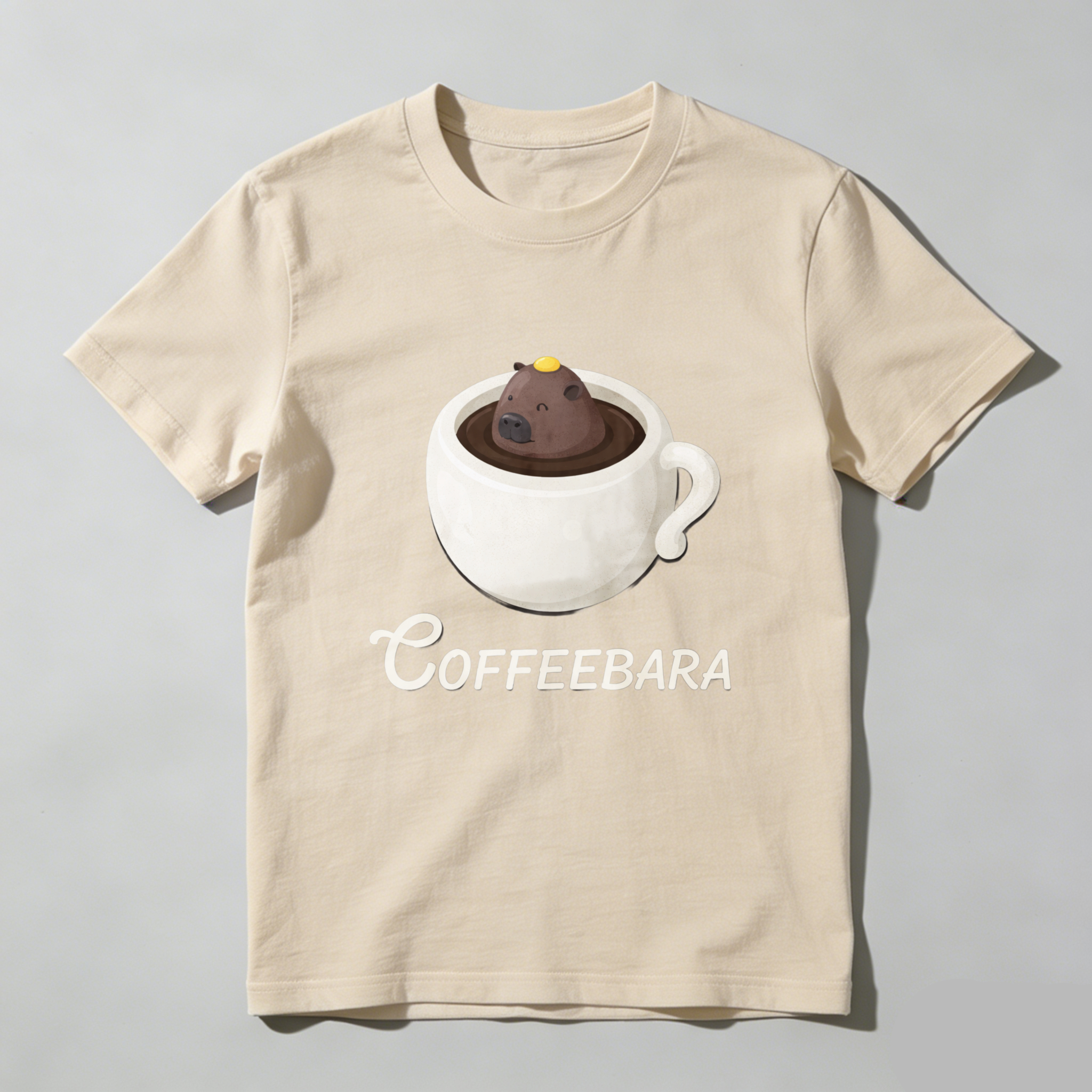Dorawear™ Coffee Bara Coffee Cup Bear Pure Cotton Short Sleeve T-Shirt-Dorawear