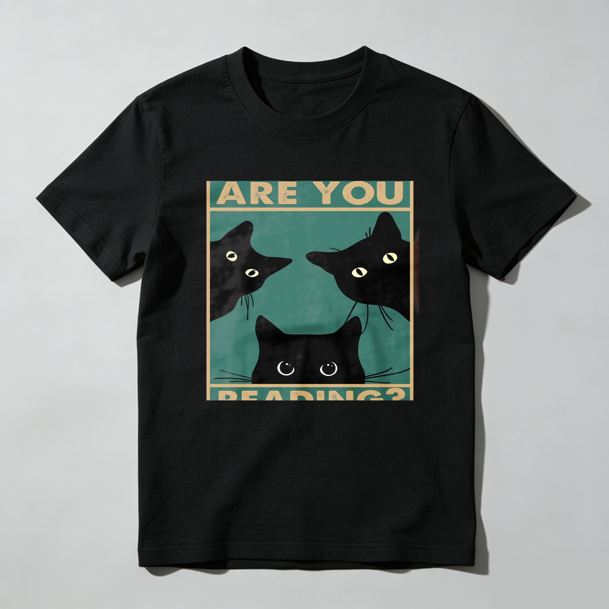 Dorawear Are You Reading Three Black Cats T Shirt