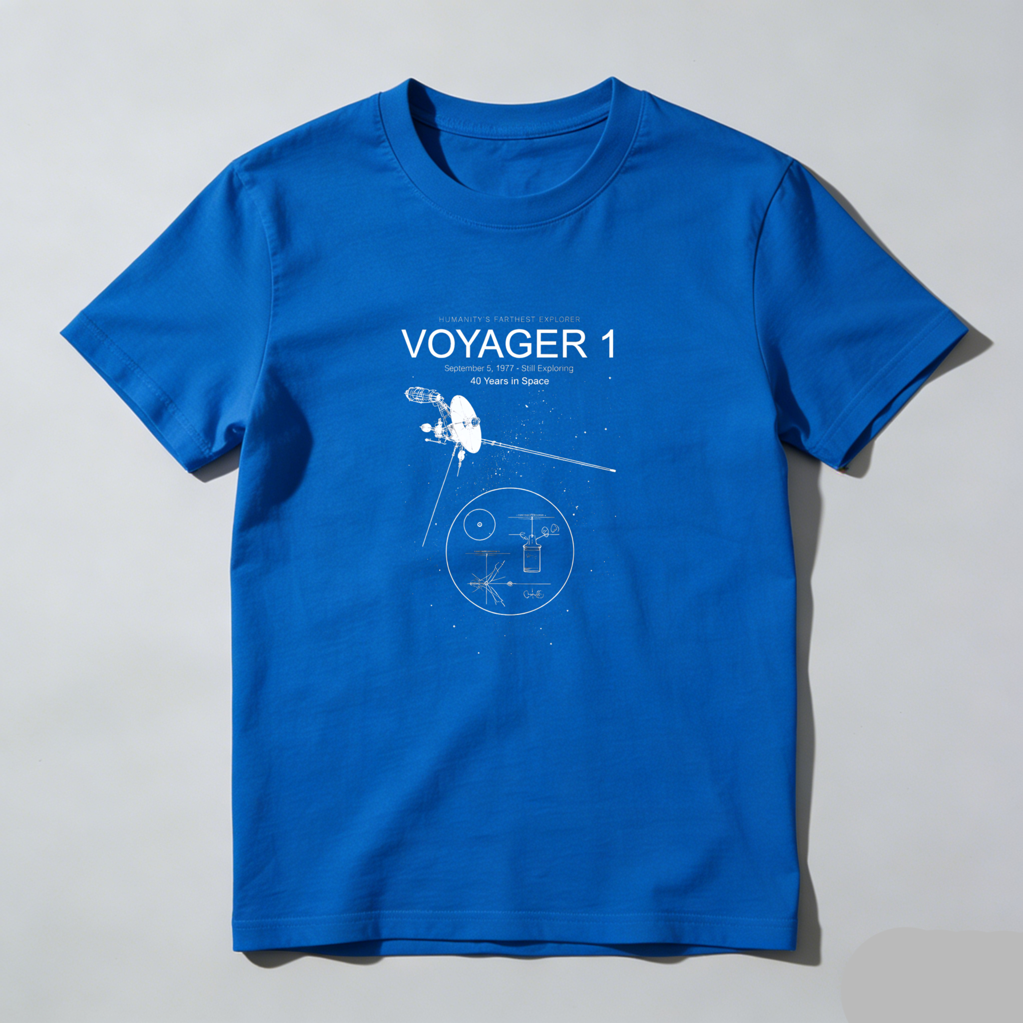 Dorawear™ Voyager 1 Space Exploration Golden Record Pure Cotton Short Sleeve T Shirt-Dorawear