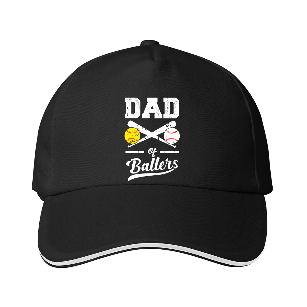Dorawear™ Baseball Cap Dad Of Ballers With Crossed Bats And Balls Design For Sports Fans