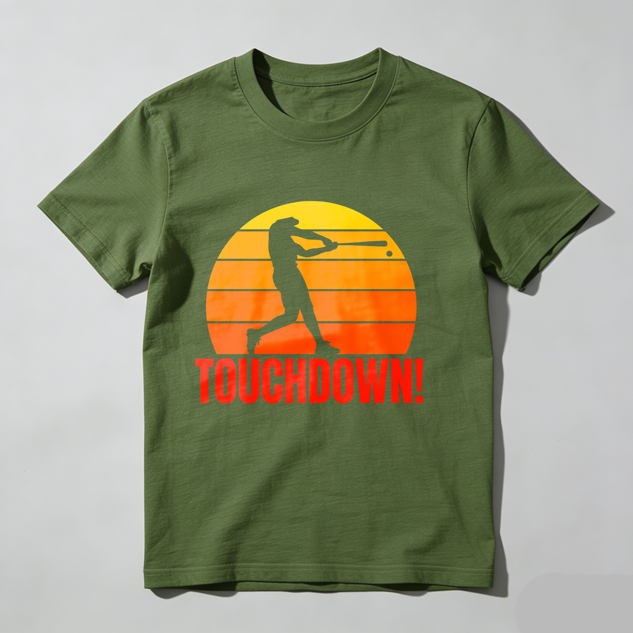 Dorawear™ Sunset Silhouette Baseball Player Touchdown  T Shirt