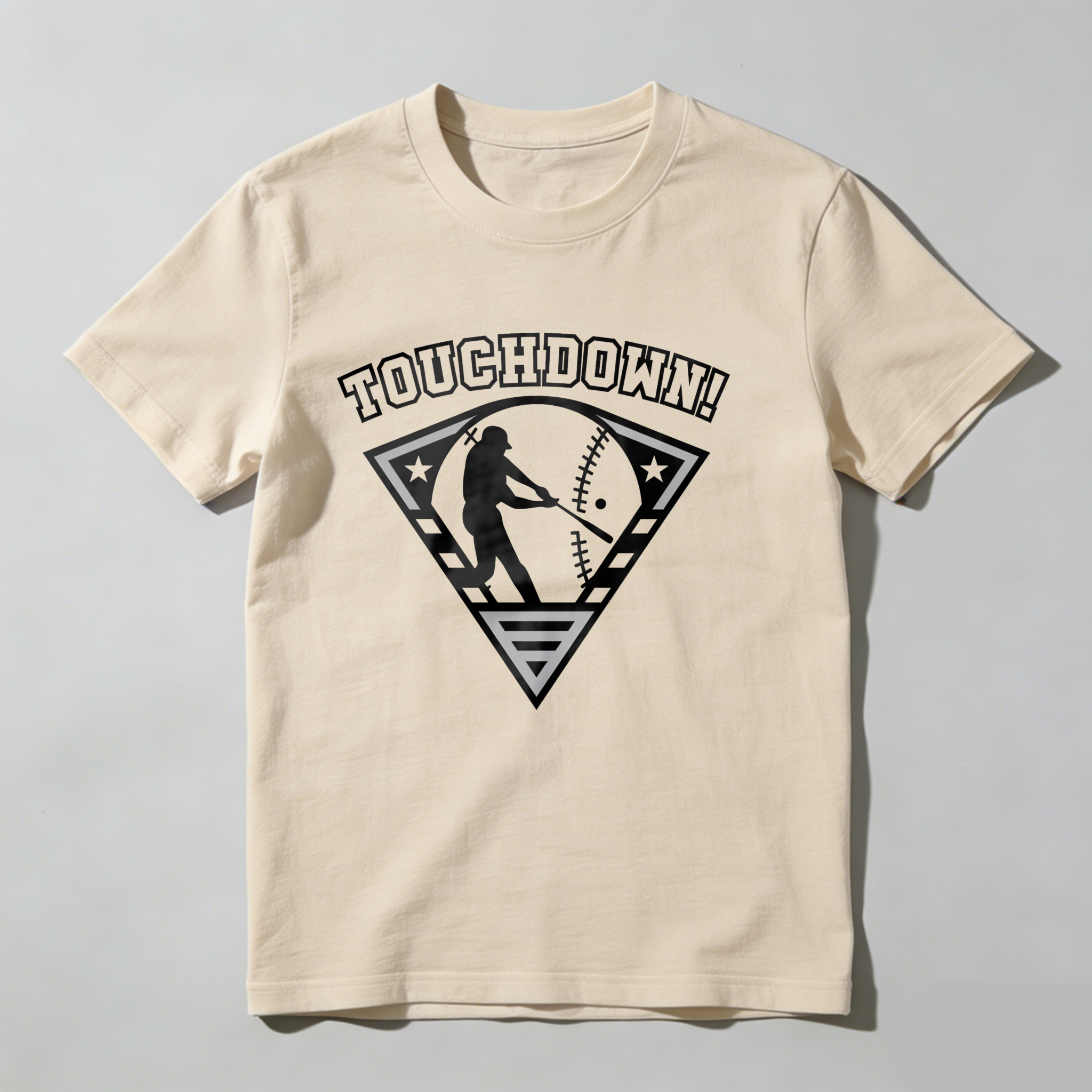 Dorawear™ Touchdown Baseball Player Bat Ball Stars Triangle  T Shirt