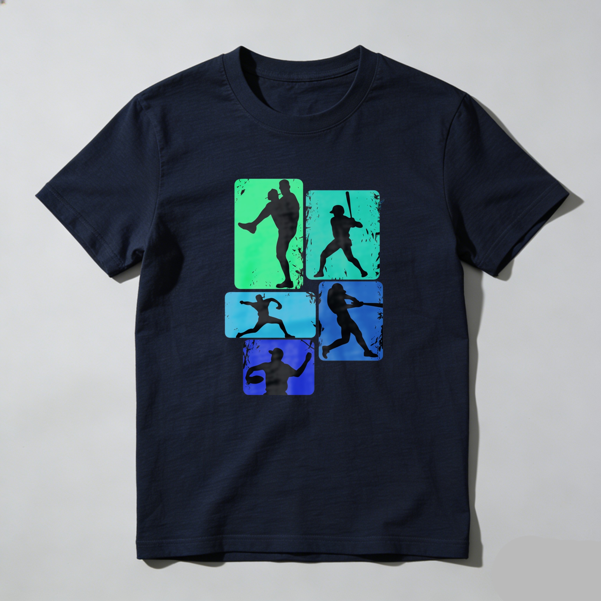 Dorawear™ Baseball Player Silhouettes In Color Blocks  T Shirt-Dorawear