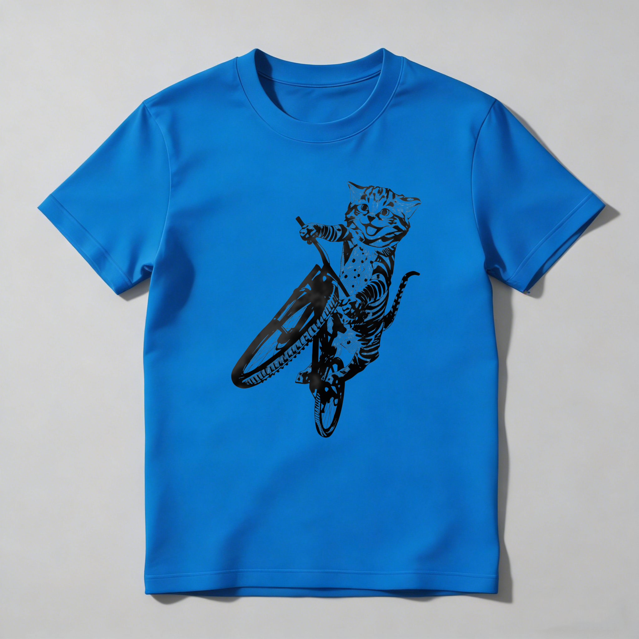 Dorawear™ Cat Riding Bicycle With Stars And Stripes T Shirt