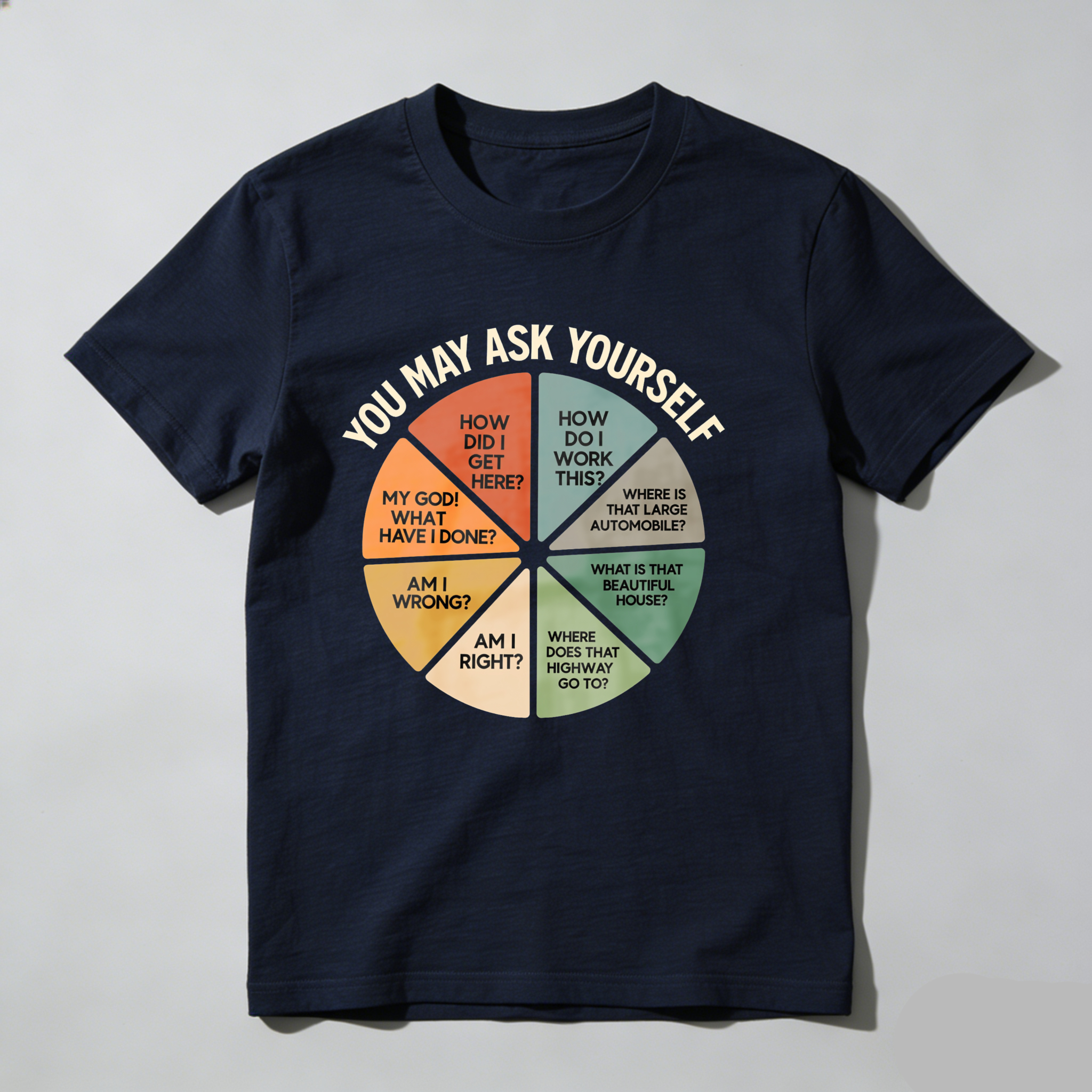 Dorawear™ You May Ask Yourself Wheel Of Questions T Shirt