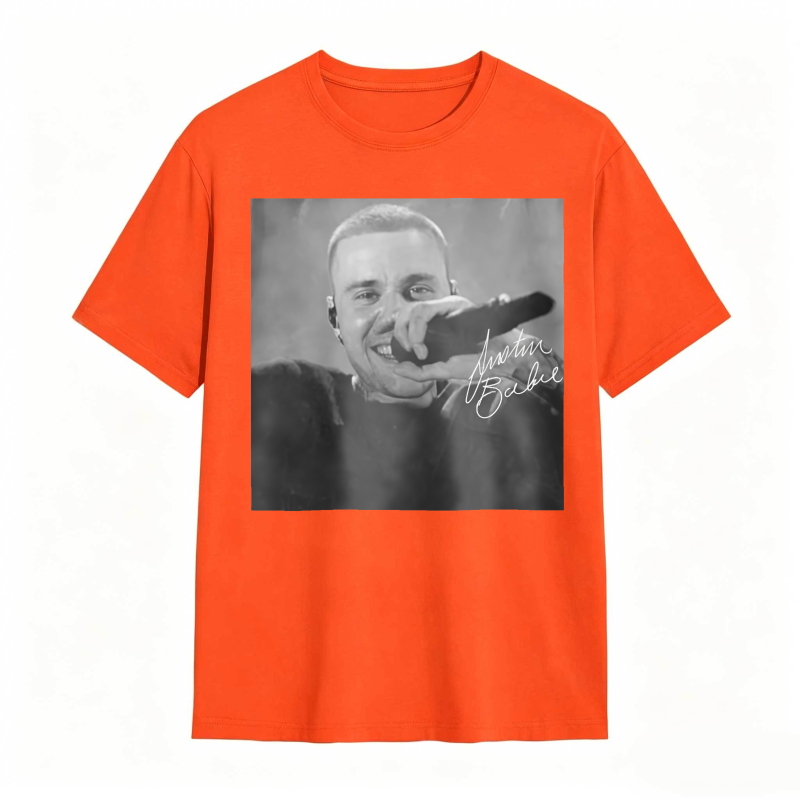 Justin Bieber Singing With Microphone Signature tshirt 100% cotton