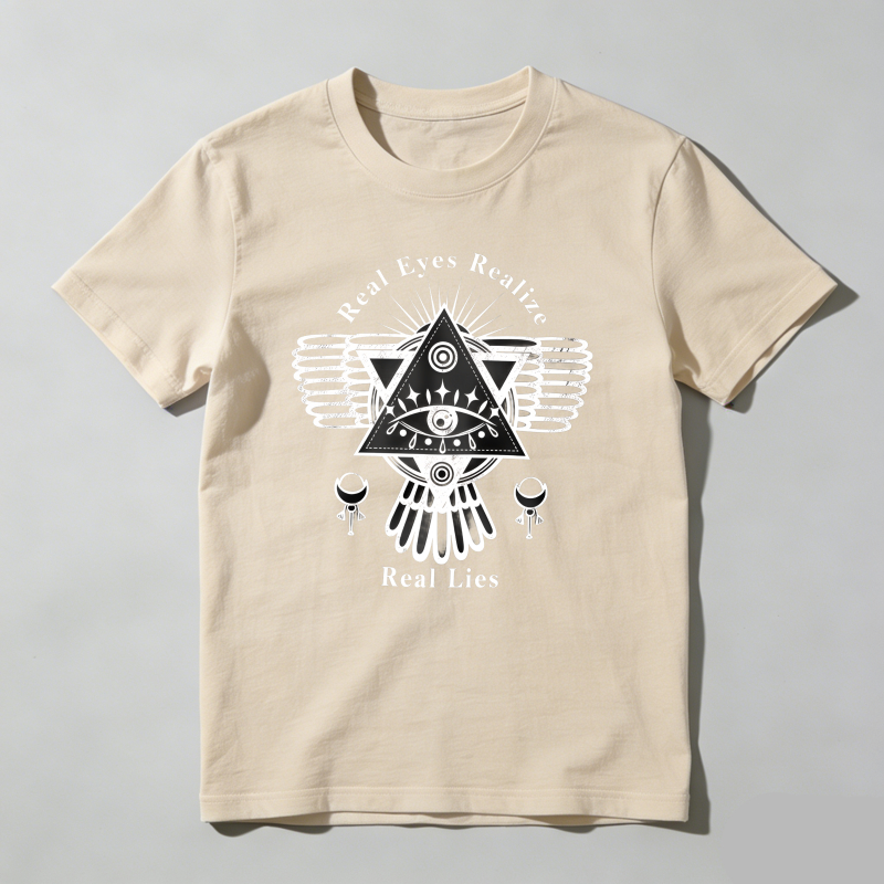 Dorawear™ Real Eyes Realize Real Lies Symbol Pattern T Shirt