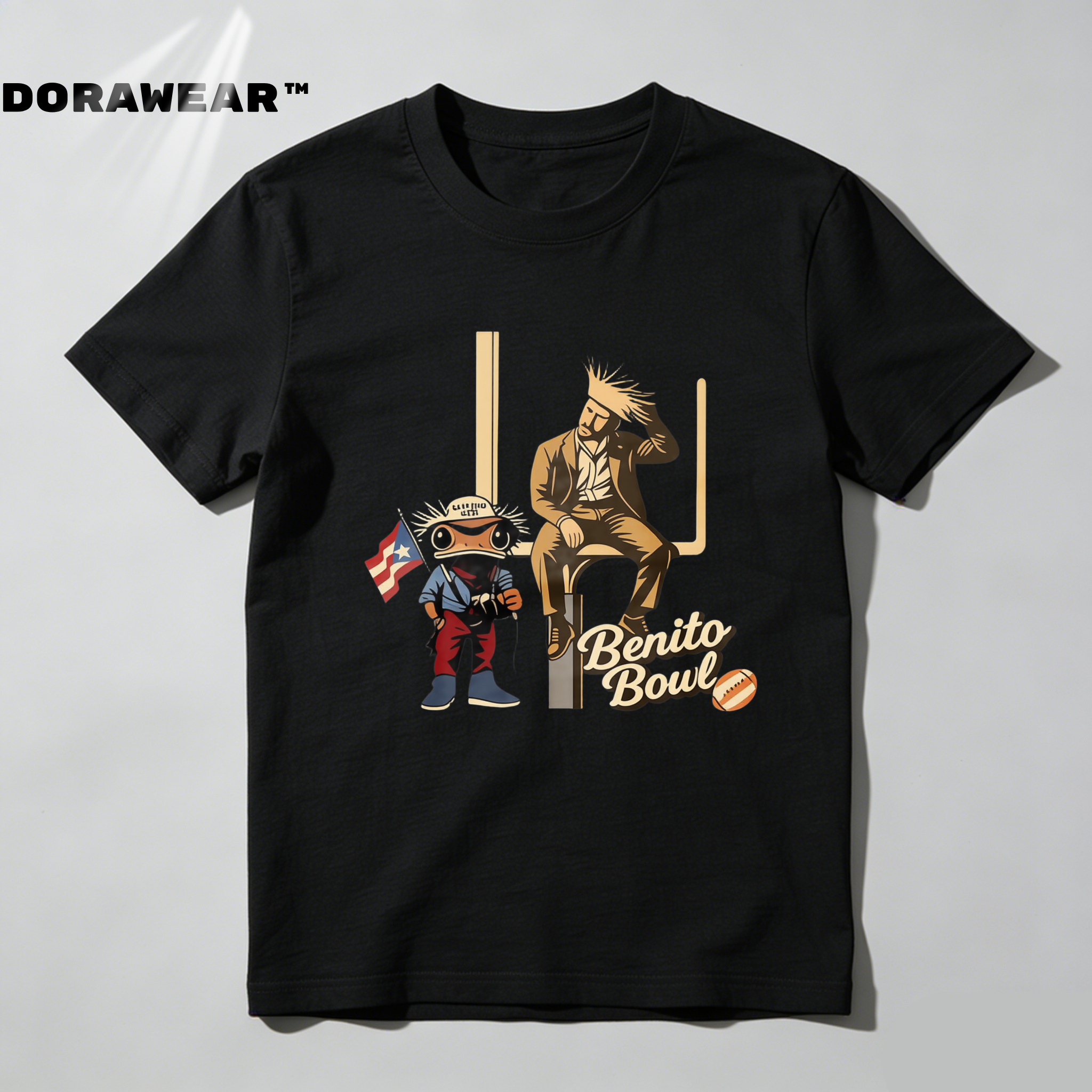 Dorawear™  Benito Bowl Baseball Cartoon Character T Shirt