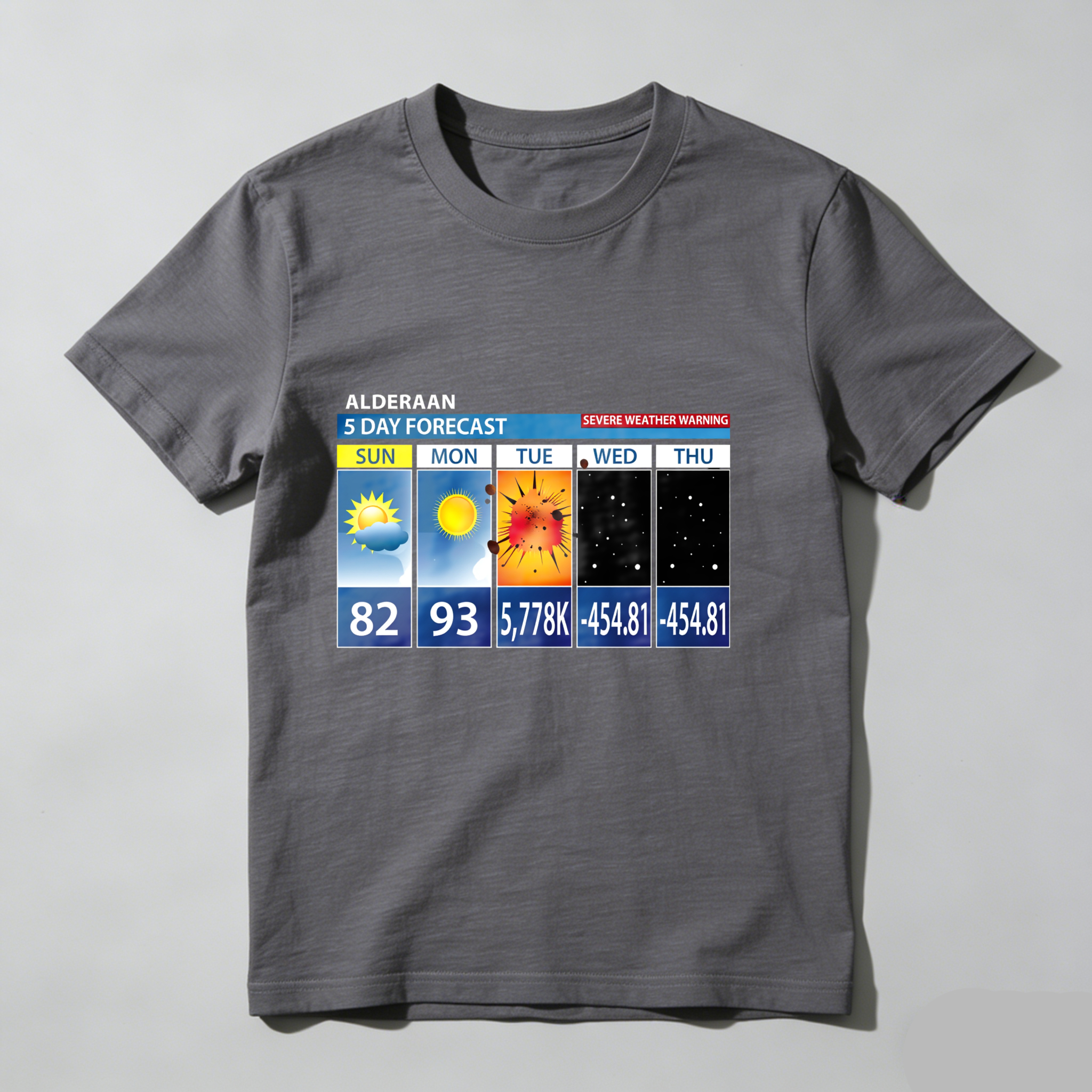 Dorawear™ Alderaan Weather Forecast With Extreme Temperatures T Shirt