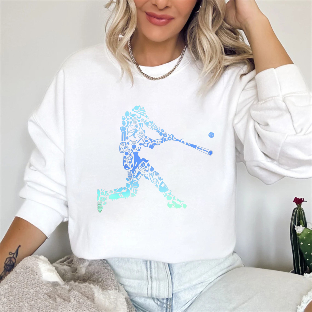 Dorawear™ Baseball Player With Gear Pattern Unisex Classic Sweatshirt
