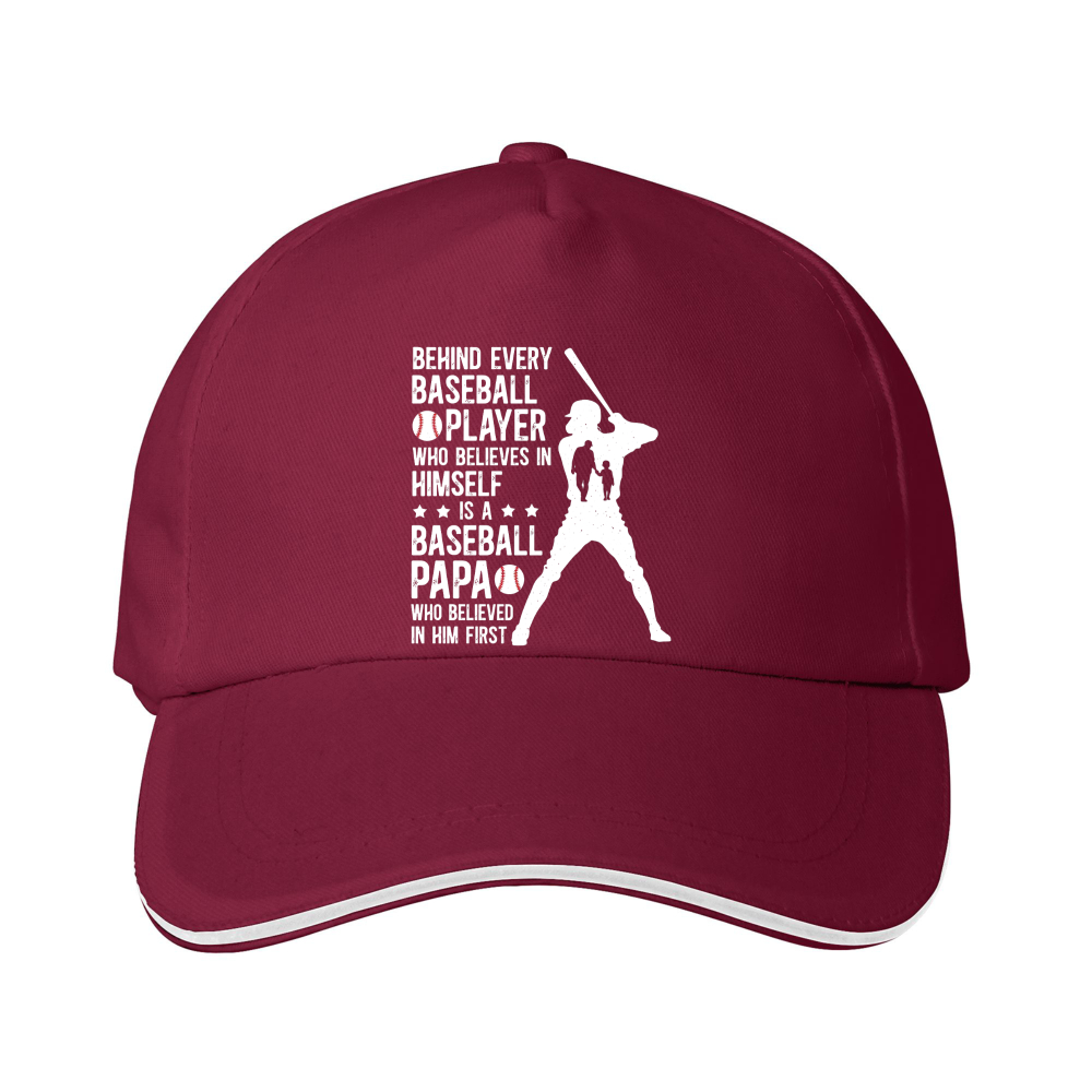 Dorawear™ Baseball Cap Baseball Player Silhouette And Inspirational Quote For Father And Son Baseball Fans