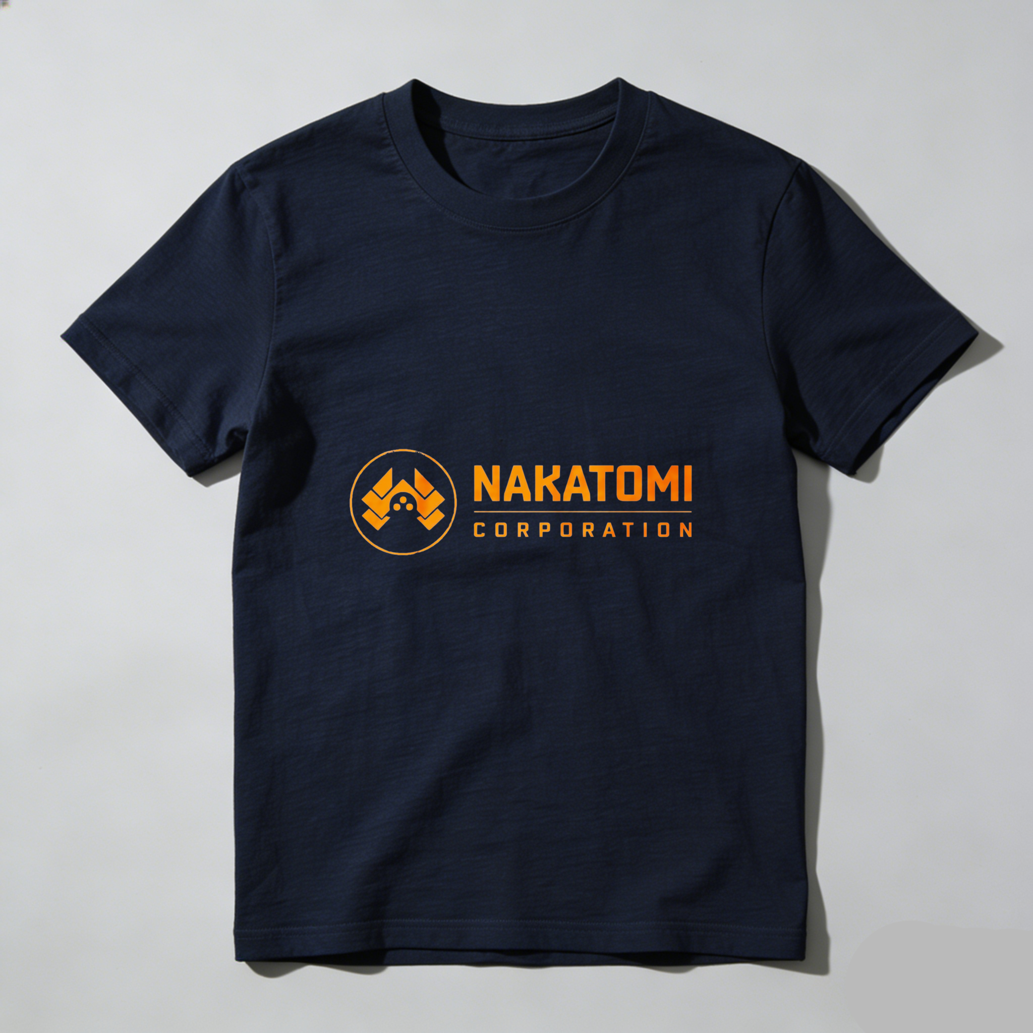 Dorawear Nakatomi Corporation Logo Orange Print Pure Cotton Short Sleeve T Shirt