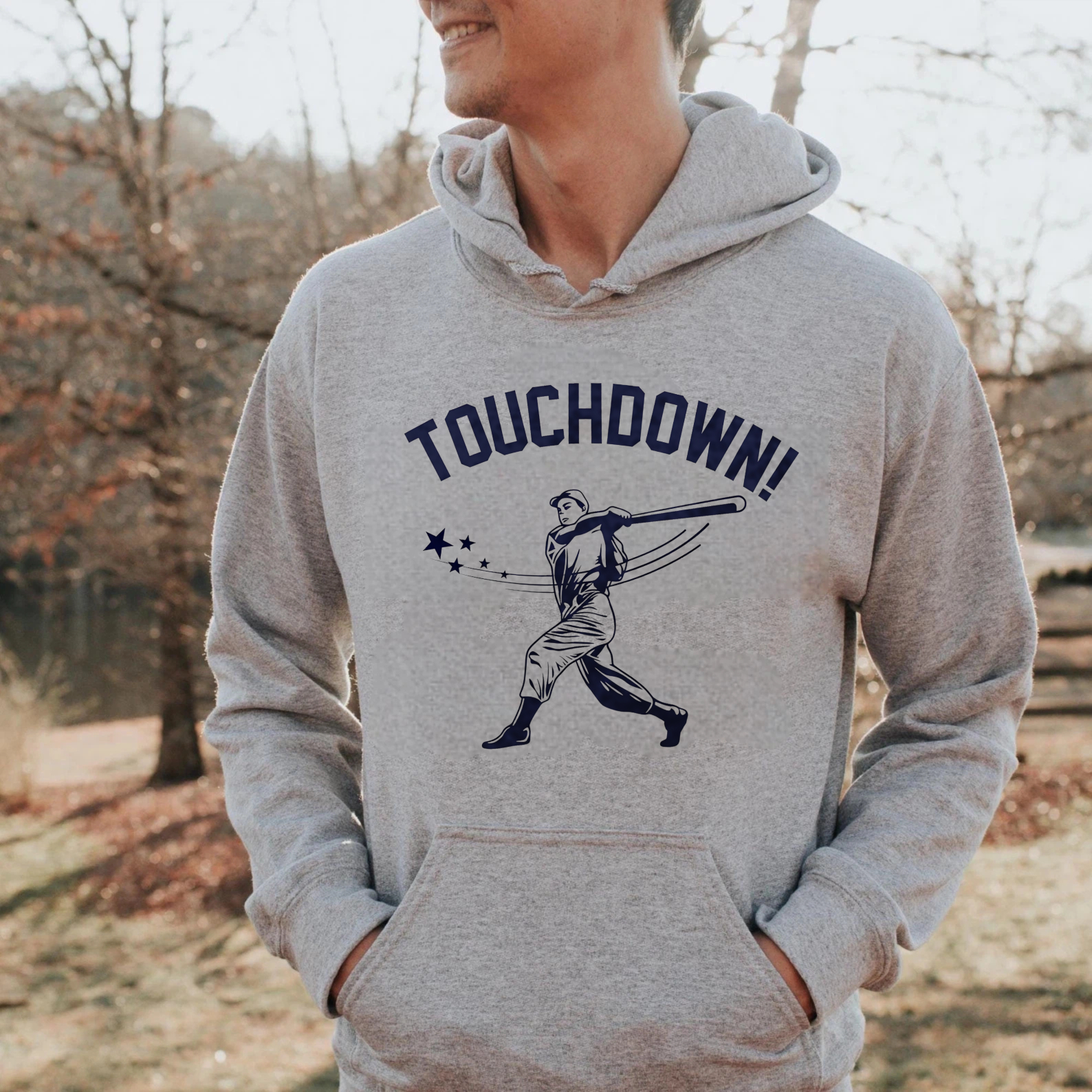 Dorawear™ Touchdown Football Player Hoodie Black Sweatshirt With Graphic Design For Sports Fans