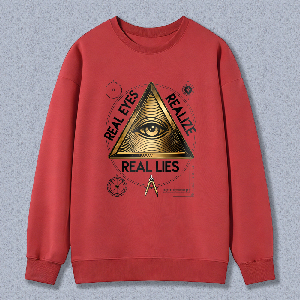 Dorawear™ All Seeing Eye Pyramid Real Eyes Realize Real Lies Symbol Unisex Classic Sweatshirt